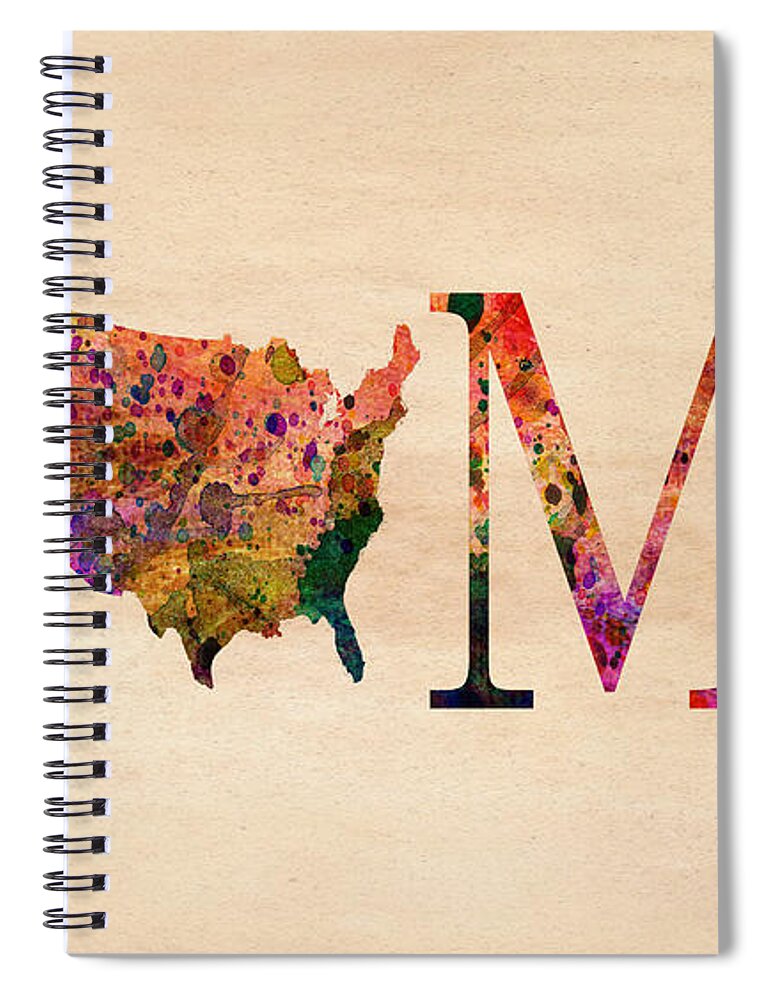 United States Spiral Notebook featuring the digital art USA by Mark Ashkenazi