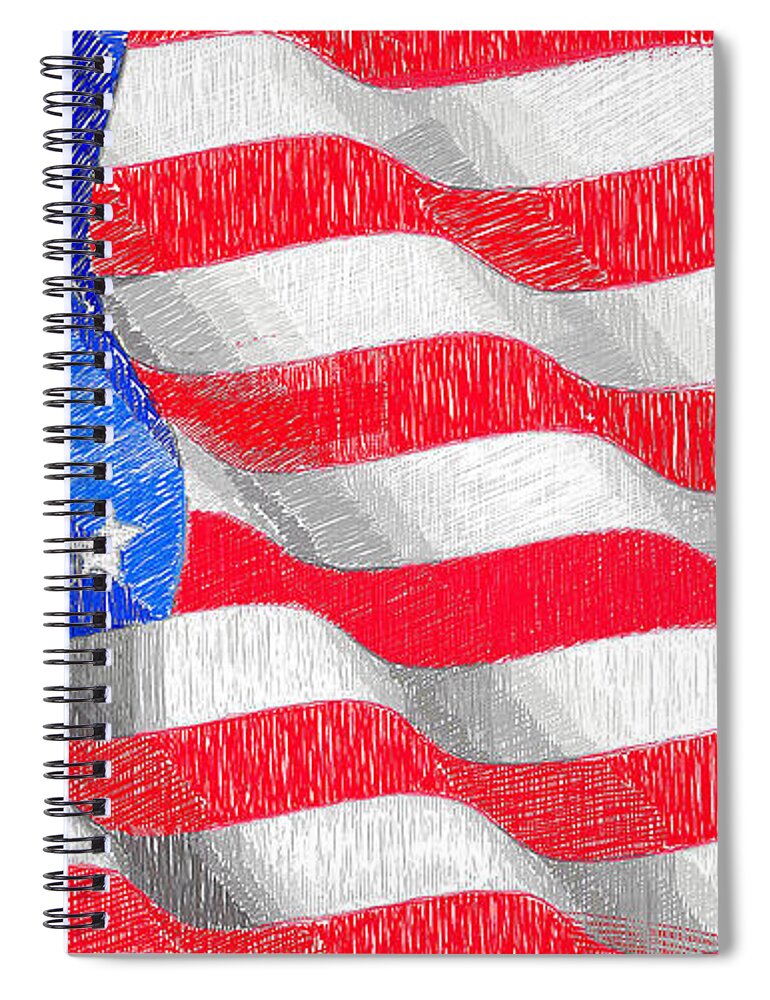 Rafael Salazar Spiral Notebook featuring the digital art Usa Usa Usa by Rafael Salazar