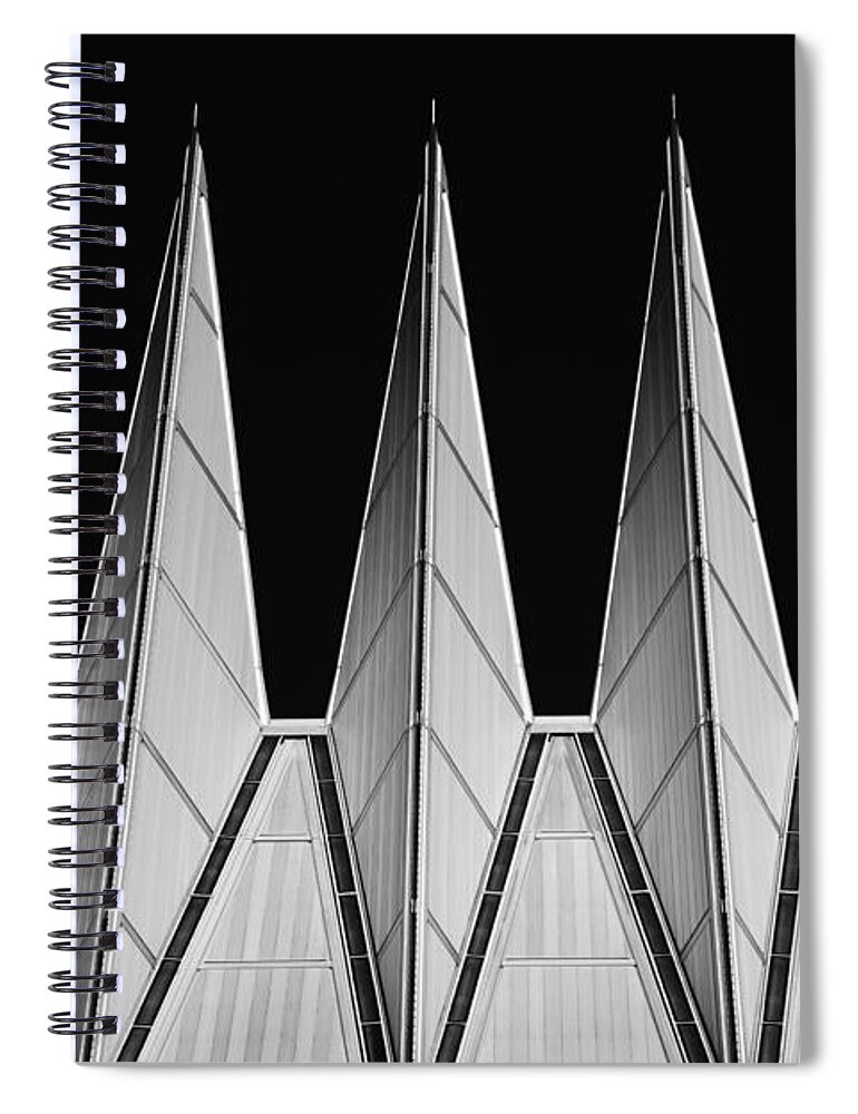 United States Air Force Academy Spiral Notebook featuring the photograph U. S. A. F. Academy Cadet Chapel Detail by Rand Ningali