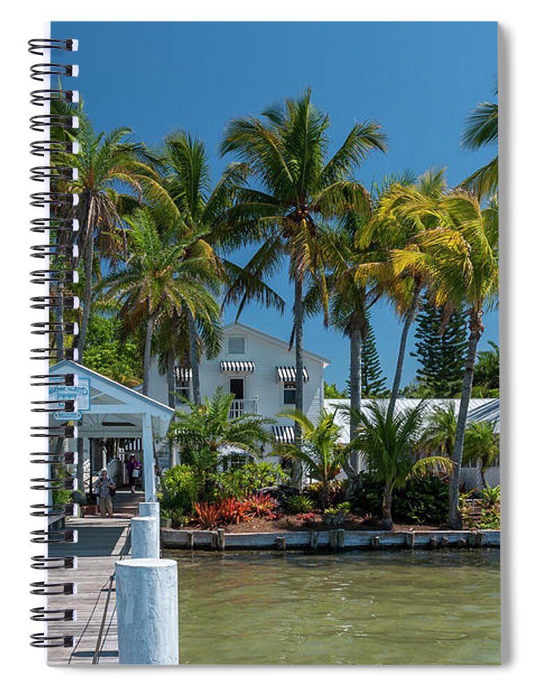 Waterscape Spiral Notebook featuring the photograph Useppa Island Dock by Ginger Stein