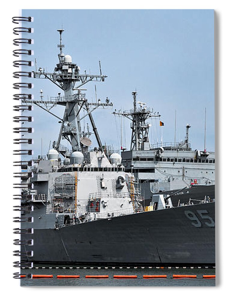 Ship Spiral Notebook featuring the photograph USS James E. Williams DDG-95 by Christopher Holmes
