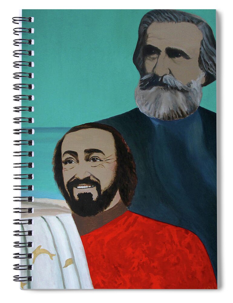 Lyrical Music Spiral Notebook featuring the painting Va' Pensiero by Enrico Garff