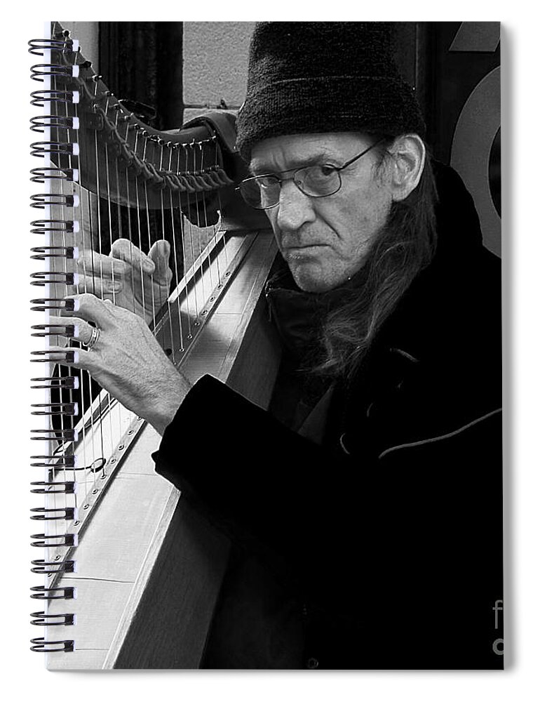 Black And White Portrait Spiral Notebook featuring the photograph Vagrant music by Elena Perelman