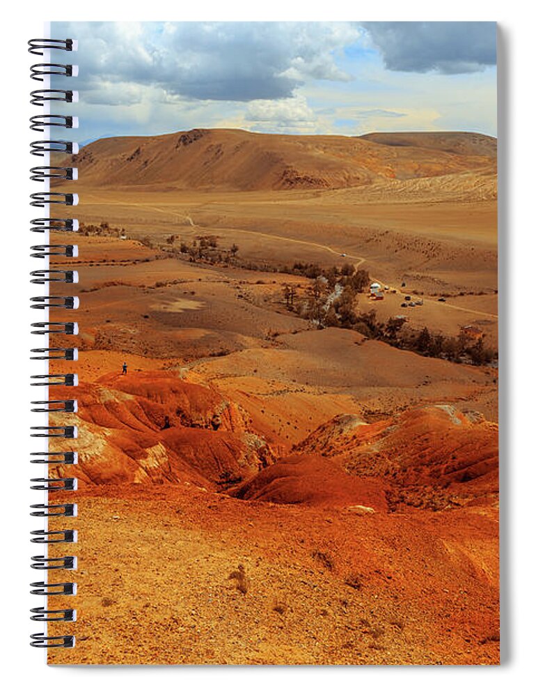 Russian Artists New Wave Spiral Notebook featuring the photograph Valley of Kyzyl-Chin. Multicolored Mountains. Altai by Victor Kovchin