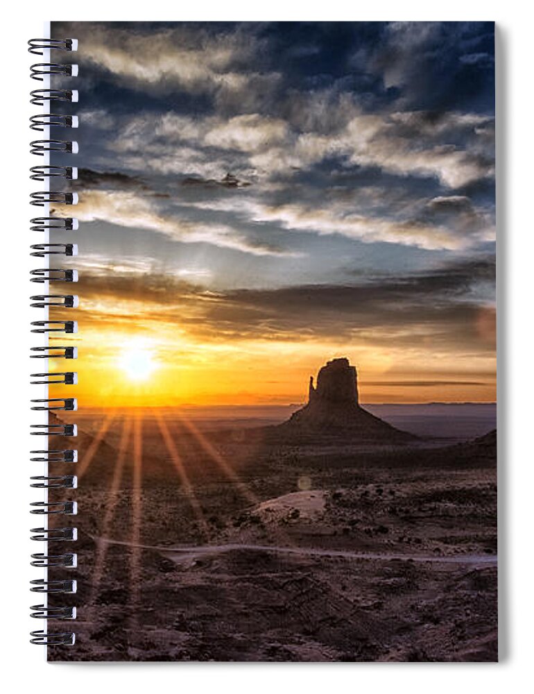 Arizona Spiral Notebook featuring the photograph Valley Sunrise by Robert Fawcett