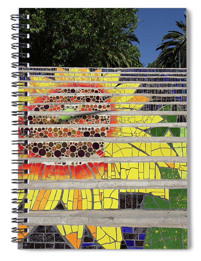  Graffiti Spiral Notebook featuring the photograph Sunflower Stairway by Aidan Moran