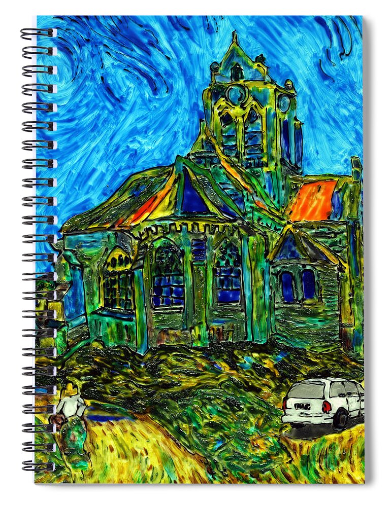 Van Gogh Spiral Notebook featuring the painting Van Goes to Auvers by Phil Strang