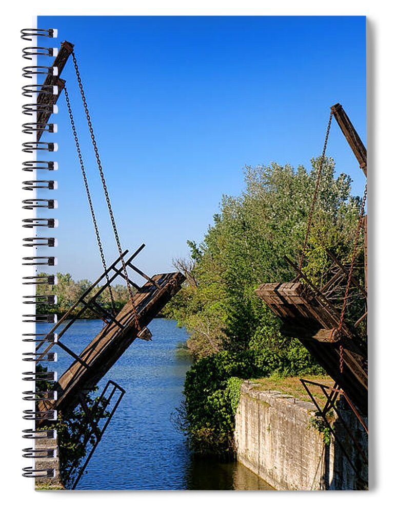Van Spiral Notebook featuring the photograph Van Gogh Bridge in Arles by Olivier Le Queinec