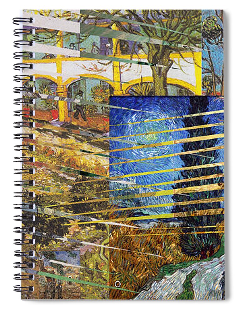 Abstract In The Living Room Spiral Notebook featuring the digital art Van Gogh Mural Il by David Bridburg