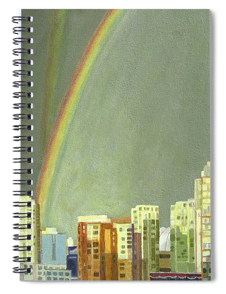 Acrylic Spiral Notebook featuring the painting Vancouver BC by Lynne Reichhart