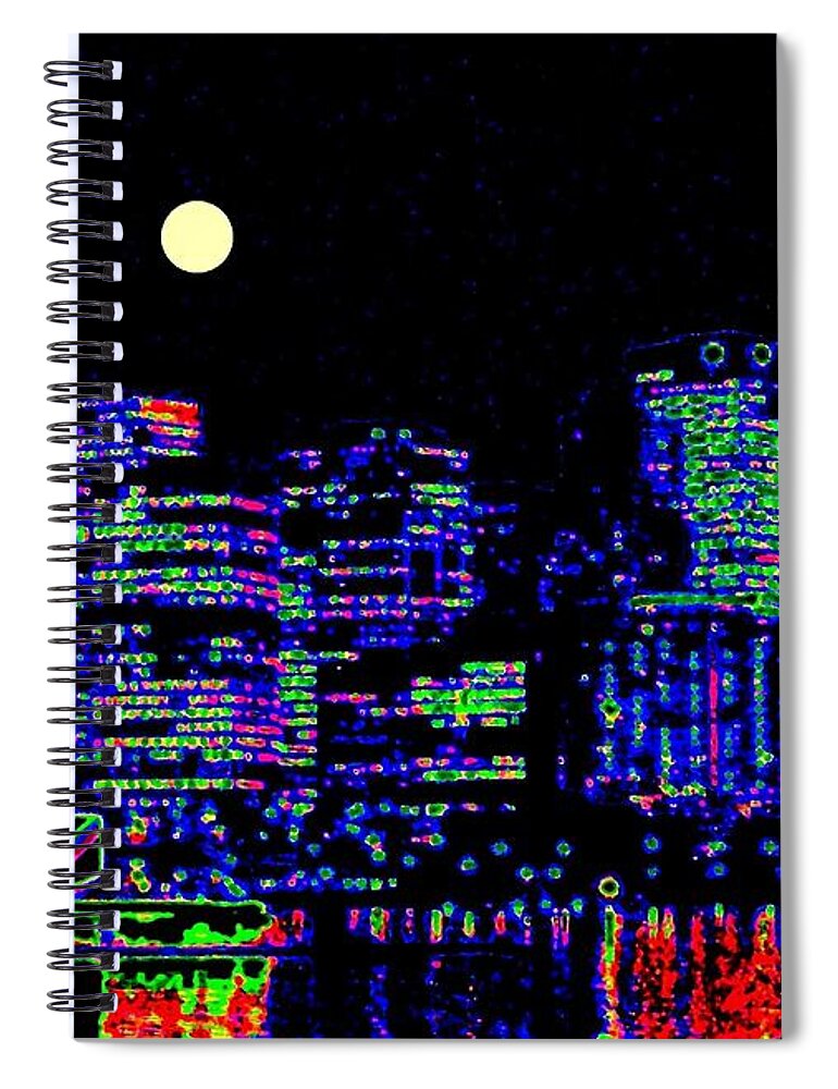 Vancouver Spiral Notebook featuring the digital art Vancouver Reflections by Will Borden