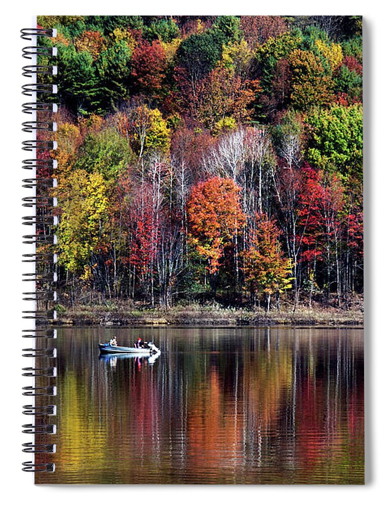 Fall Spiral Notebook featuring the photograph Vanishing Autumn Reflection Landscape by Christina Rollo