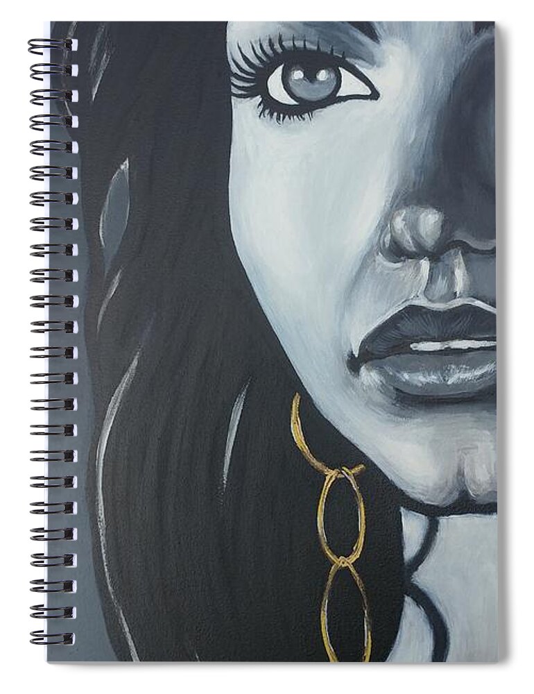 Acrylic On Canvas Face Beauty Spiral Notebook featuring the painting Vanity by Bryon Stewart
