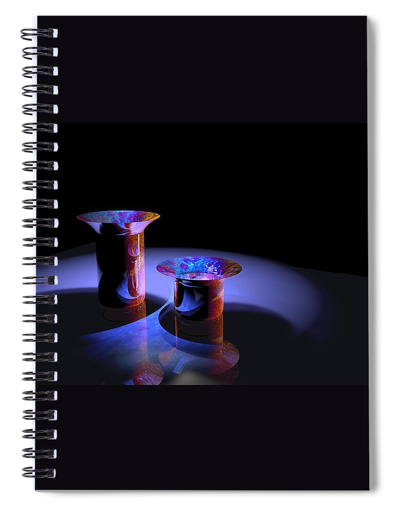 3d Spiral Notebook featuring the digital art Vase 2 by Paul Gaj