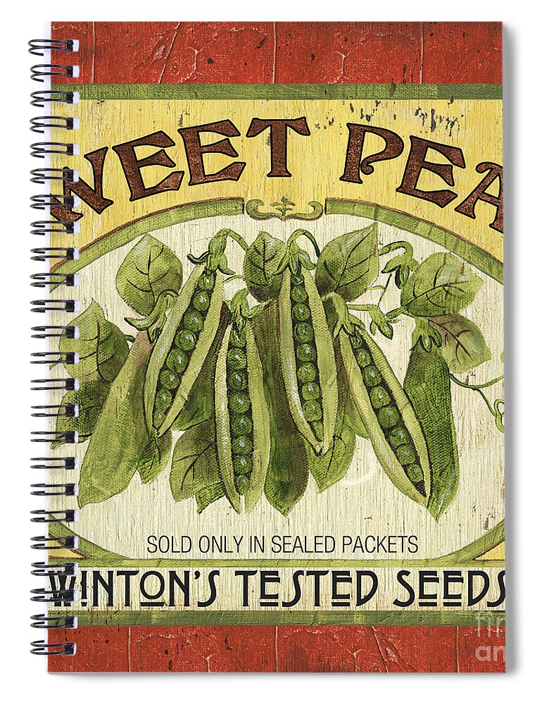 Food Spiral Notebook featuring the painting Veggie Seed Pack 1 by Debbie DeWitt