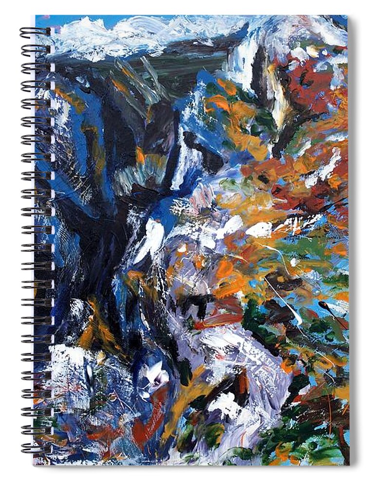 Canyon Spiral Notebook featuring the painting Velebit Paklenica Canyon by Lidija Ivanek - SiLa