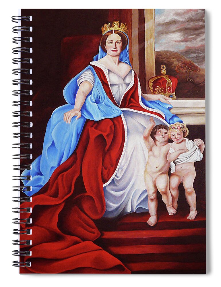 Virgin Mary Spiral Notebook featuring the painting Venerated Virgin by Vic Ritchey