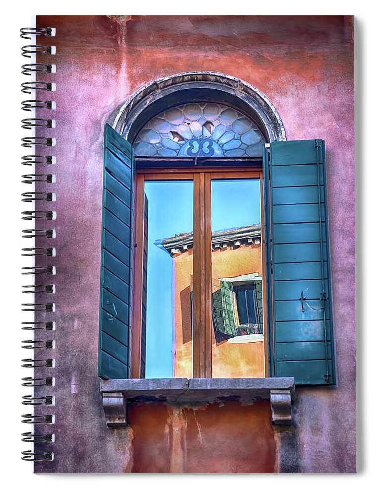 Venice Spiral Notebook featuring the photograph Venetian Window IV  by Harriet Feagin