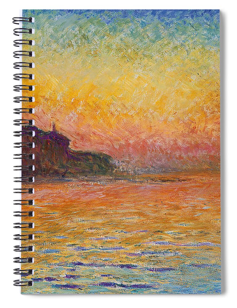 Claude Monet Spiral Notebook featuring the painting Venice by Twilight by Claude Monet