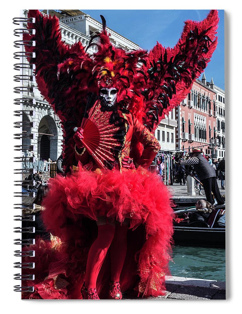 Mask Spiral Notebook featuring the photograph Venice Mask 24 2017 by Wolfgang Stocker
