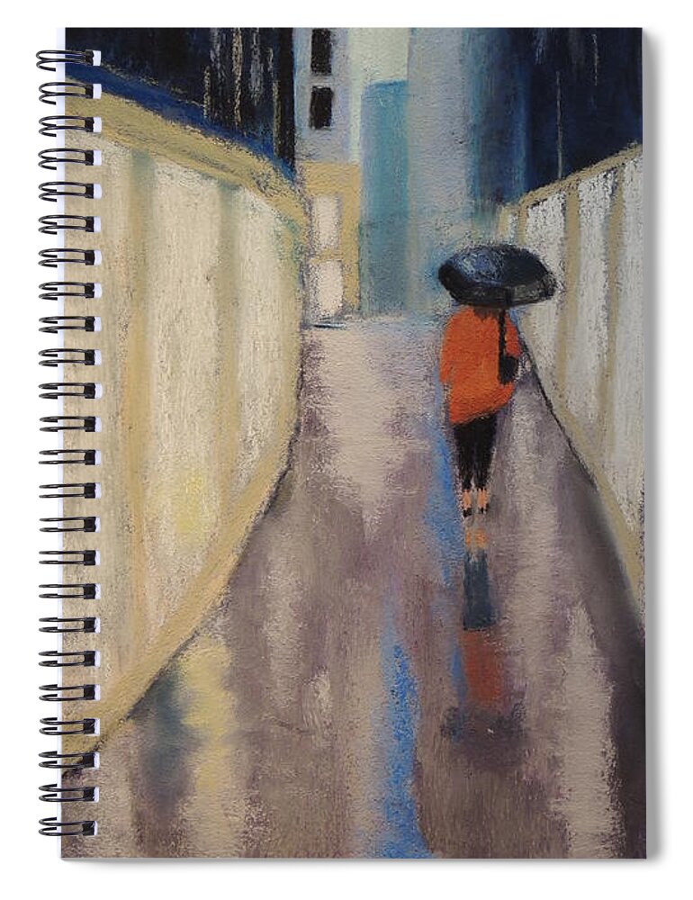 Venice Spiral Notebook featuring the painting Venice Rain by Carol Corliss