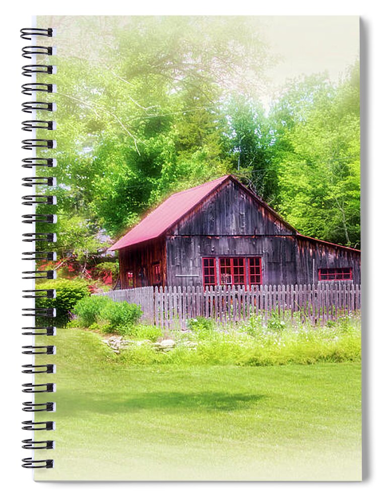 Barn Spiral Notebook featuring the digital art Vermont Barn by Terry Davis