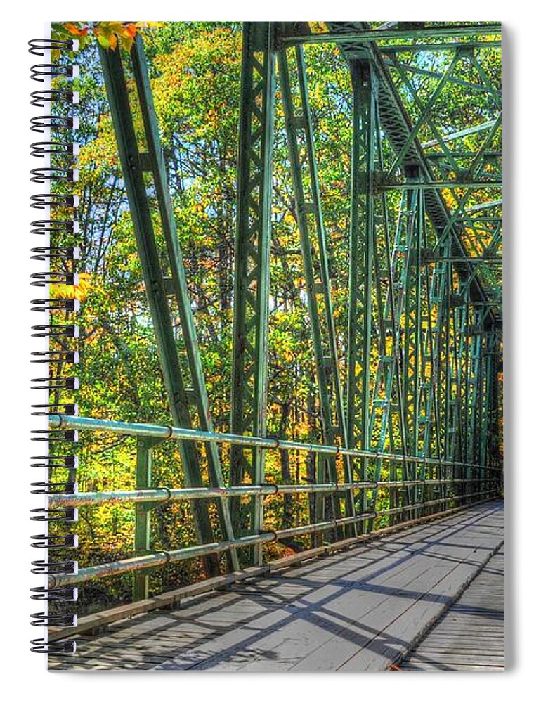 Landscape Spiral Notebook featuring the photograph Vermont Steel Bridge by Steve Brown