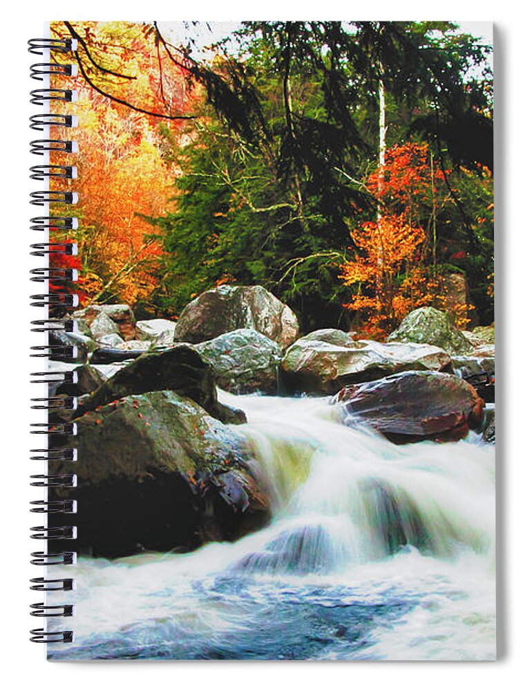 #jefffolger Spiral Notebook featuring the photograph Vermonts fall color rapids by Jeff Folger