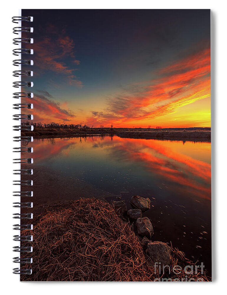 Andrew Slater Photography Spiral Notebook featuring the photograph Vernon Evening Scorch by Andrew Slater