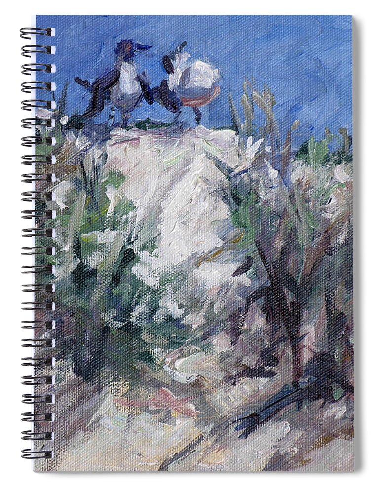 Couples Spiral Notebook featuring the painting Very Funny by L Diane Johnson