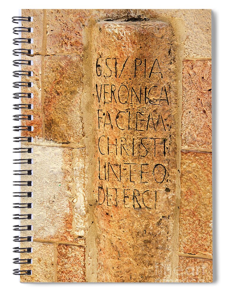 Christian Art Spiral Notebook featuring the photograph Via Dolorosa 6th station by Adriana Zoon