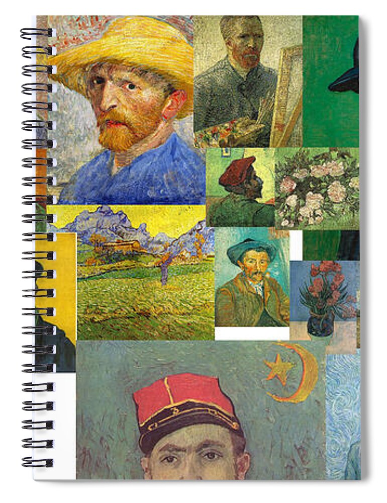 Abstract In The Living Room Spiral Notebook featuring the painting Vibrance of van Gogh Mural IIl by David Bridburg