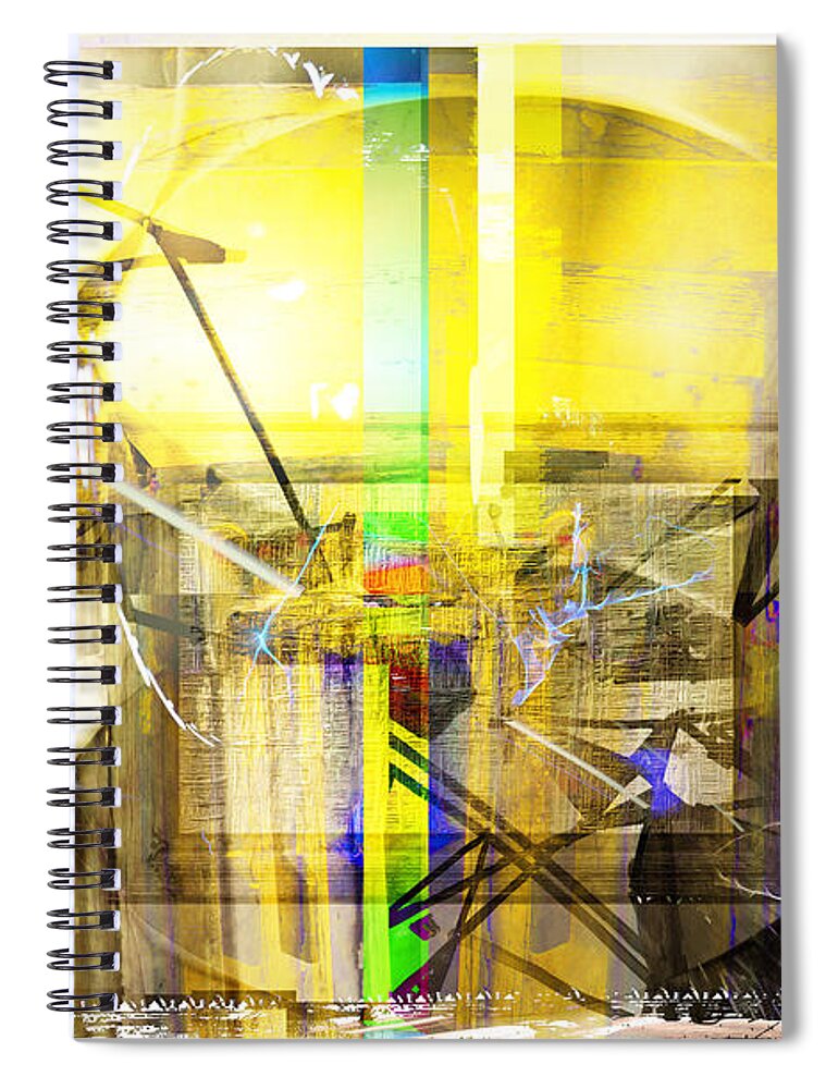 Abstract Spiral Notebook featuring the digital art Vibrational Energy by Art Di