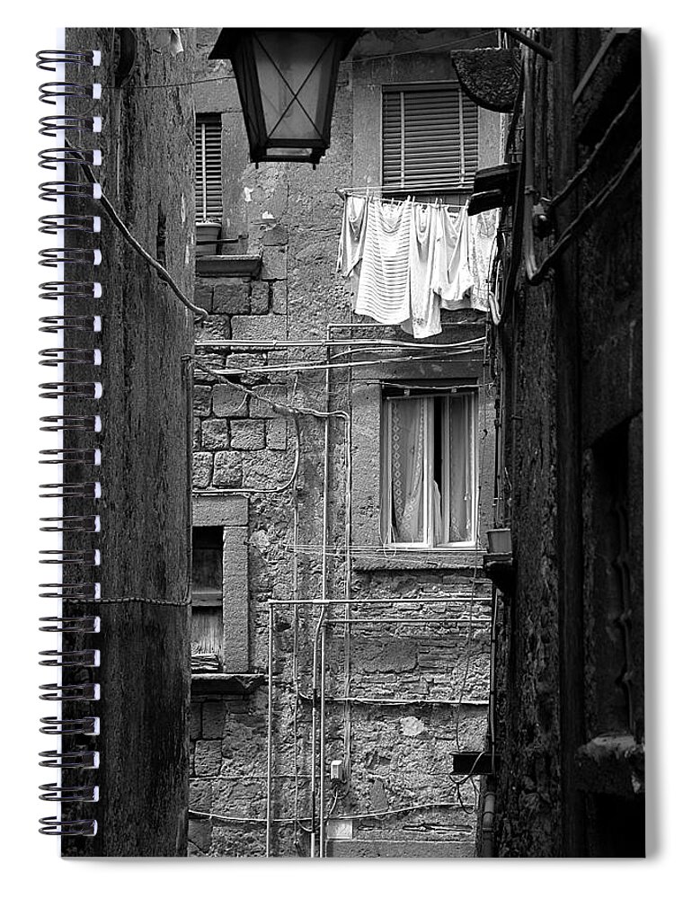 Alley Spiral Notebook featuring the photograph Vicolo Italano by Valentino Visentini