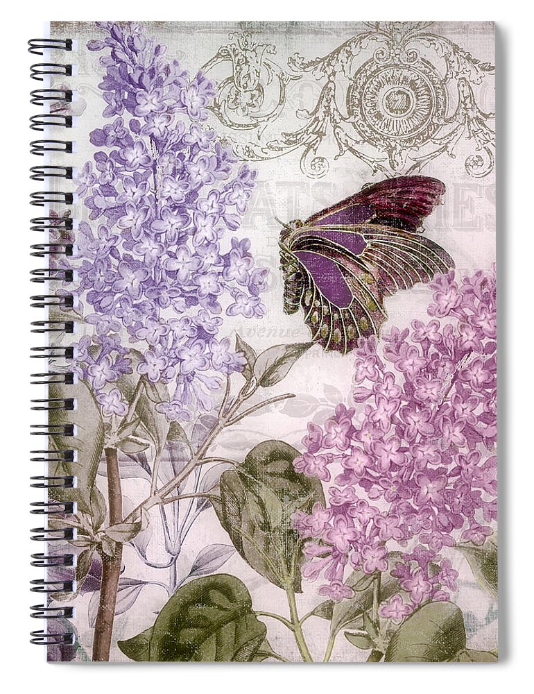 Lilac Spiral Notebook featuring the painting Victorian Romance II by Mindy Sommers