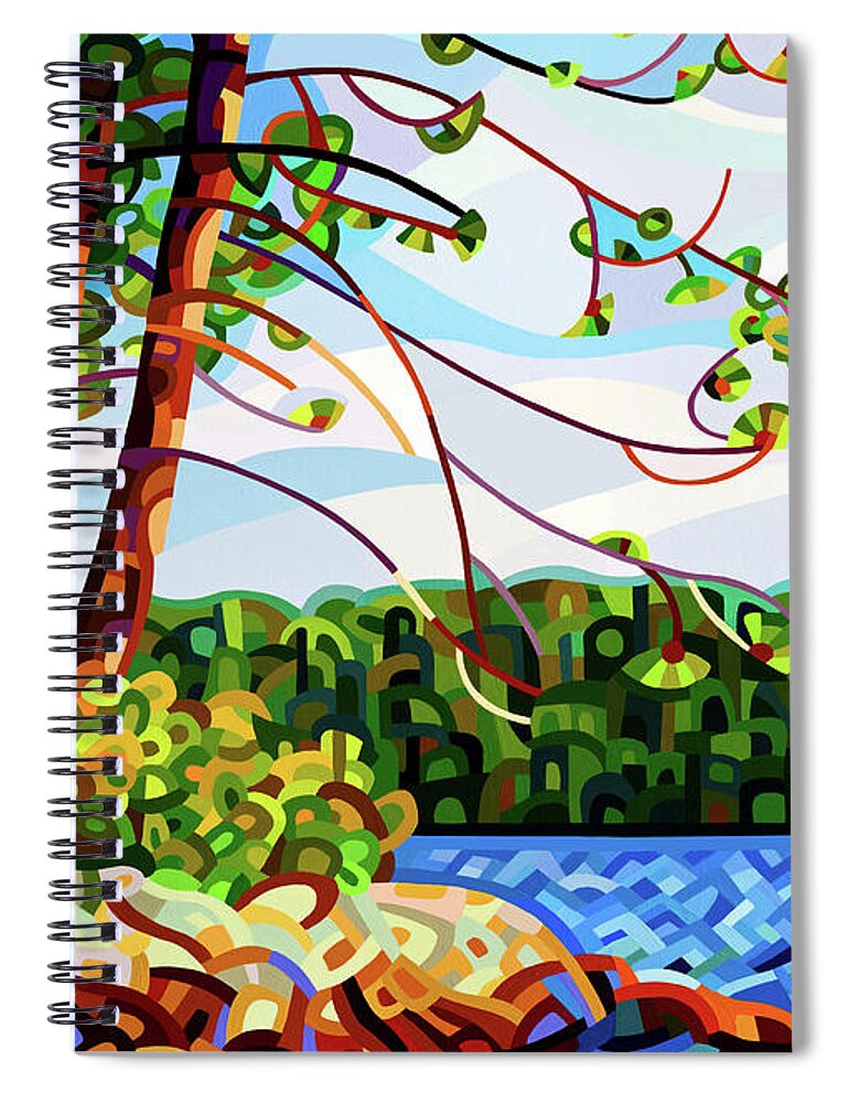 Abstract Spiral Notebook featuring the painting View From Mazengah - crop by Mandy Budan