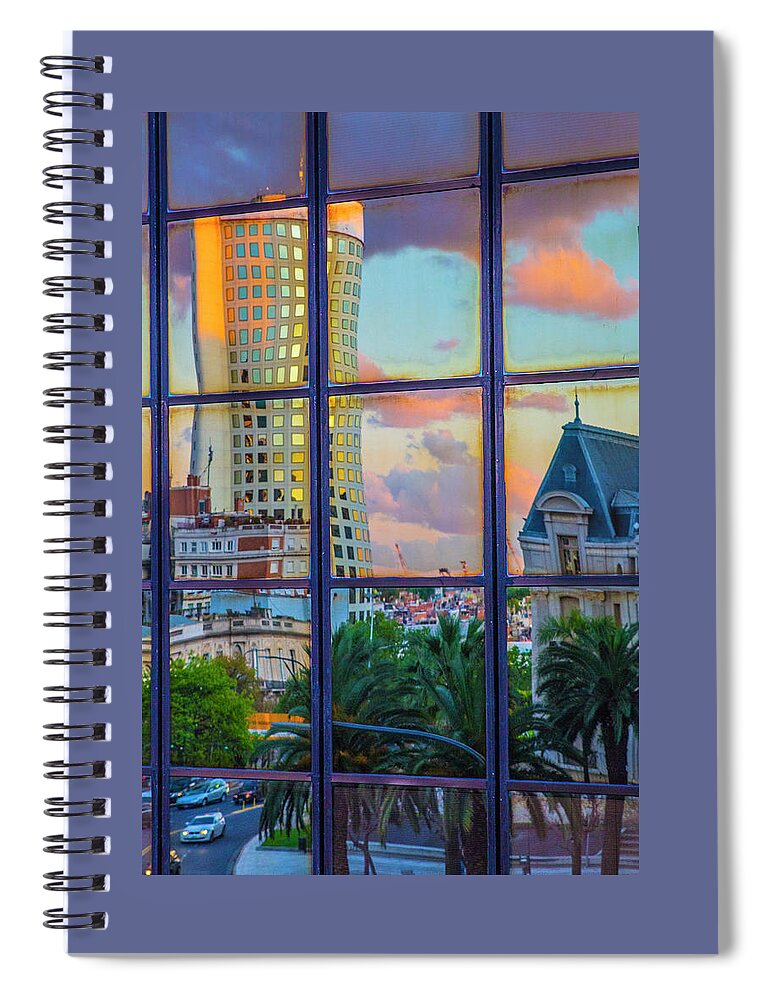 Travel Spiral Notebook featuring the photograph View From My Window at Sunset, Buenos Aires by Venetia Featherstone-Witty