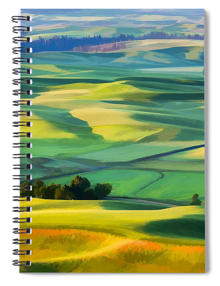 Agriculture Spiral Notebook featuring the digital art View from Sunrise II by Jon Glaser