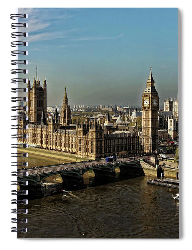 London Spiral Notebook featuring the photograph View from the Eye by Doolittle Photography and Art