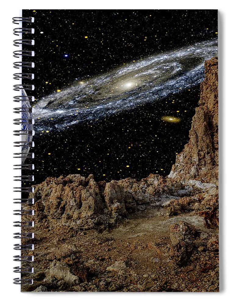 View From A Futuristic Moon Spiral Notebook featuring the photograph View From A Futuristic Moon by Wes and Dotty Weber