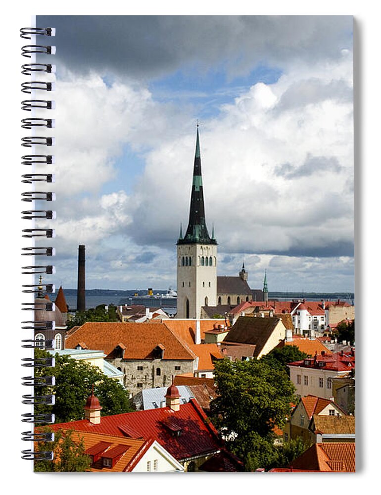 Olav Spiral Notebook featuring the photograph View of St Olav's Church by Fabrizio Troiani