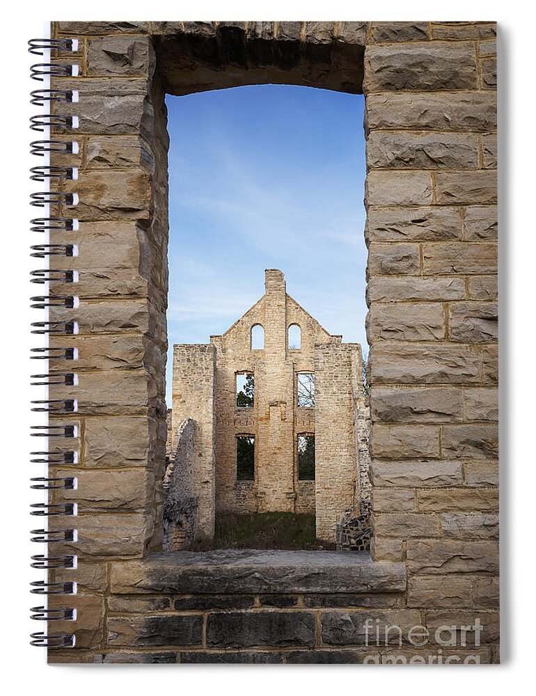 Ha Ha Tonka Spiral Notebook featuring the photograph View of the Ruins by Dennis Hedberg
