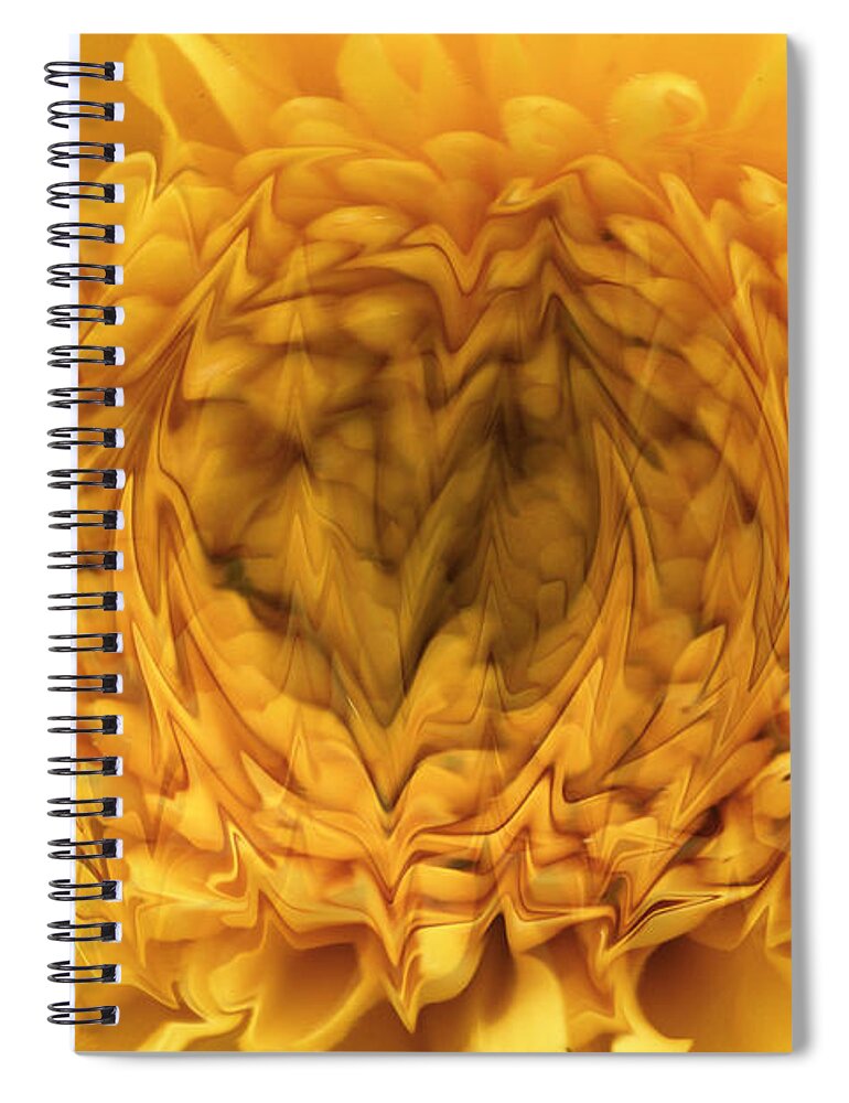 Digital Art Photograph Photography Flower Yellow Mum Plant Wild Spiral Notebook featuring the photograph View Within by Shari Jardina