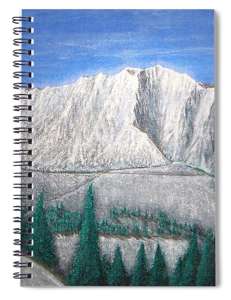 Snow Spiral Notebook featuring the painting Viewfrom Spruces by Michael Cuozzo