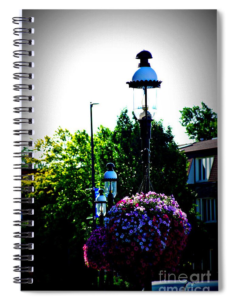 Photography Spiral Notebook featuring the photograph Village Hall Flowers by Frank J Casella