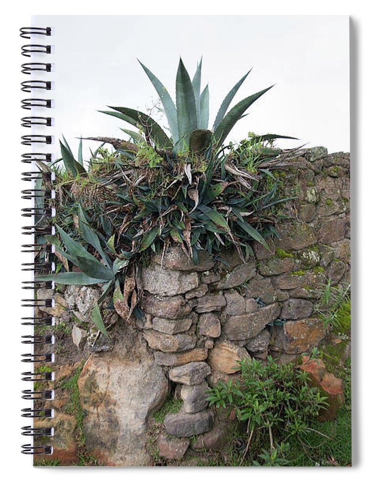 Huancas Spiral Notebook featuring the digital art Village Scene in Huancas by Carol Ailles