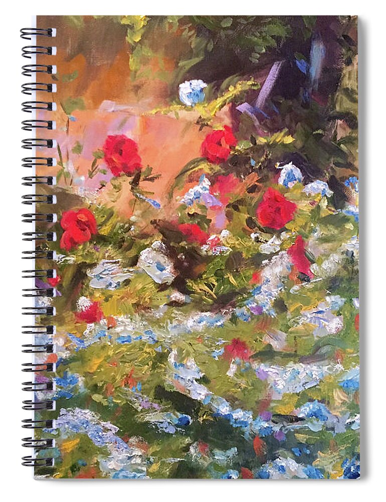  Spiral Notebook featuring the painting Villefranche Blossums by Josef Kelly