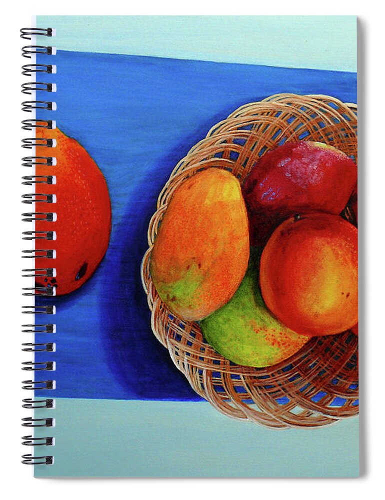 Vilma's Magical Mango's Spiral Notebook featuring the painting Vilma's Magical Mango's by Susan Duda