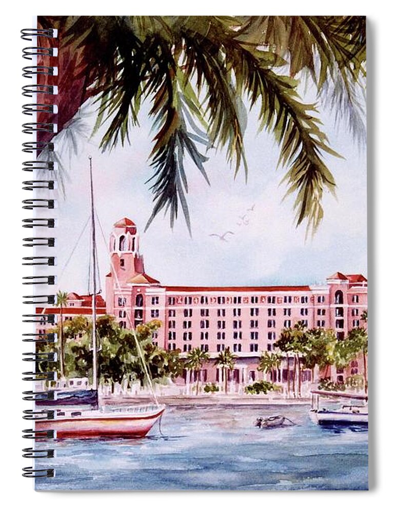 Vinoy Spiral Notebook featuring the painting Vinoy View by Roxanne Tobaison