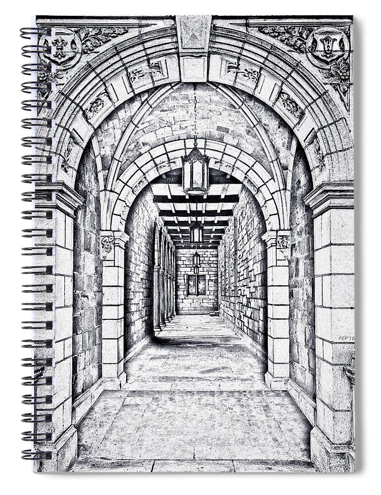 Architecture Spiral Notebook featuring the photograph Vintage Archway Passage by Phil Perkins